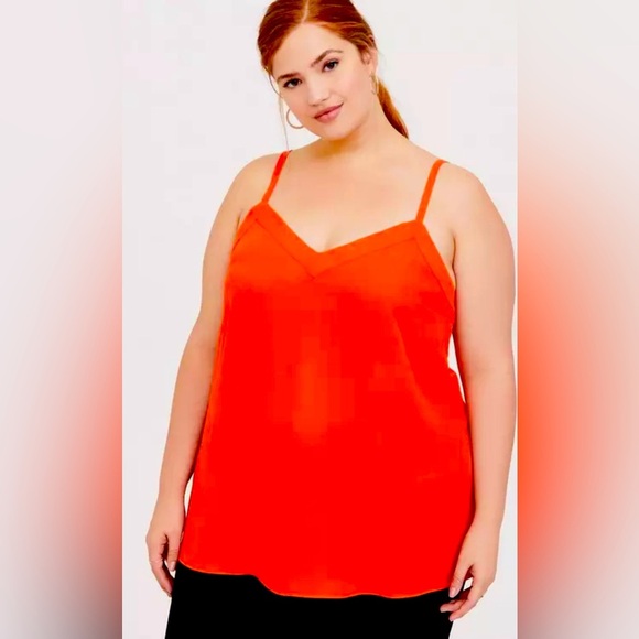 NWT Torrid Orange Tangerine Tango Georgette Tunic Camisole Tank 1X 14/16 - Picture 1 of 10